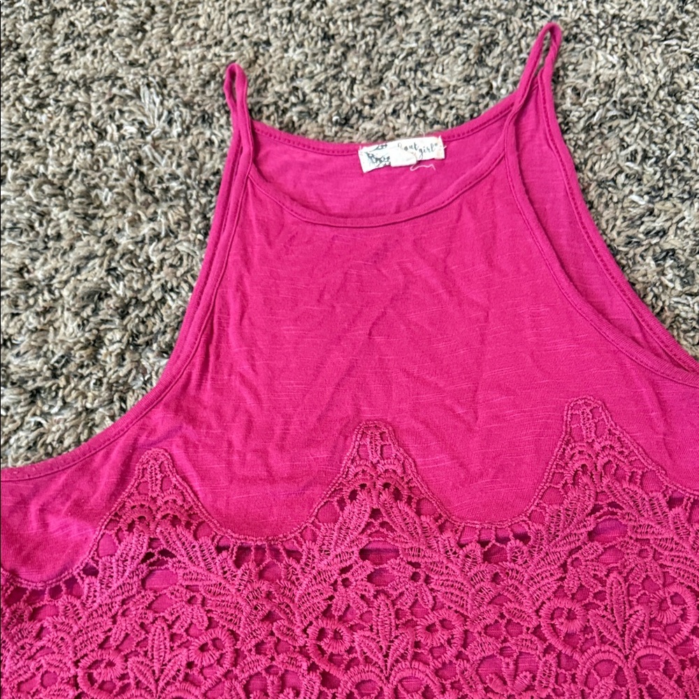 About A Girl Pink Lace Top - Picture 2 of 5